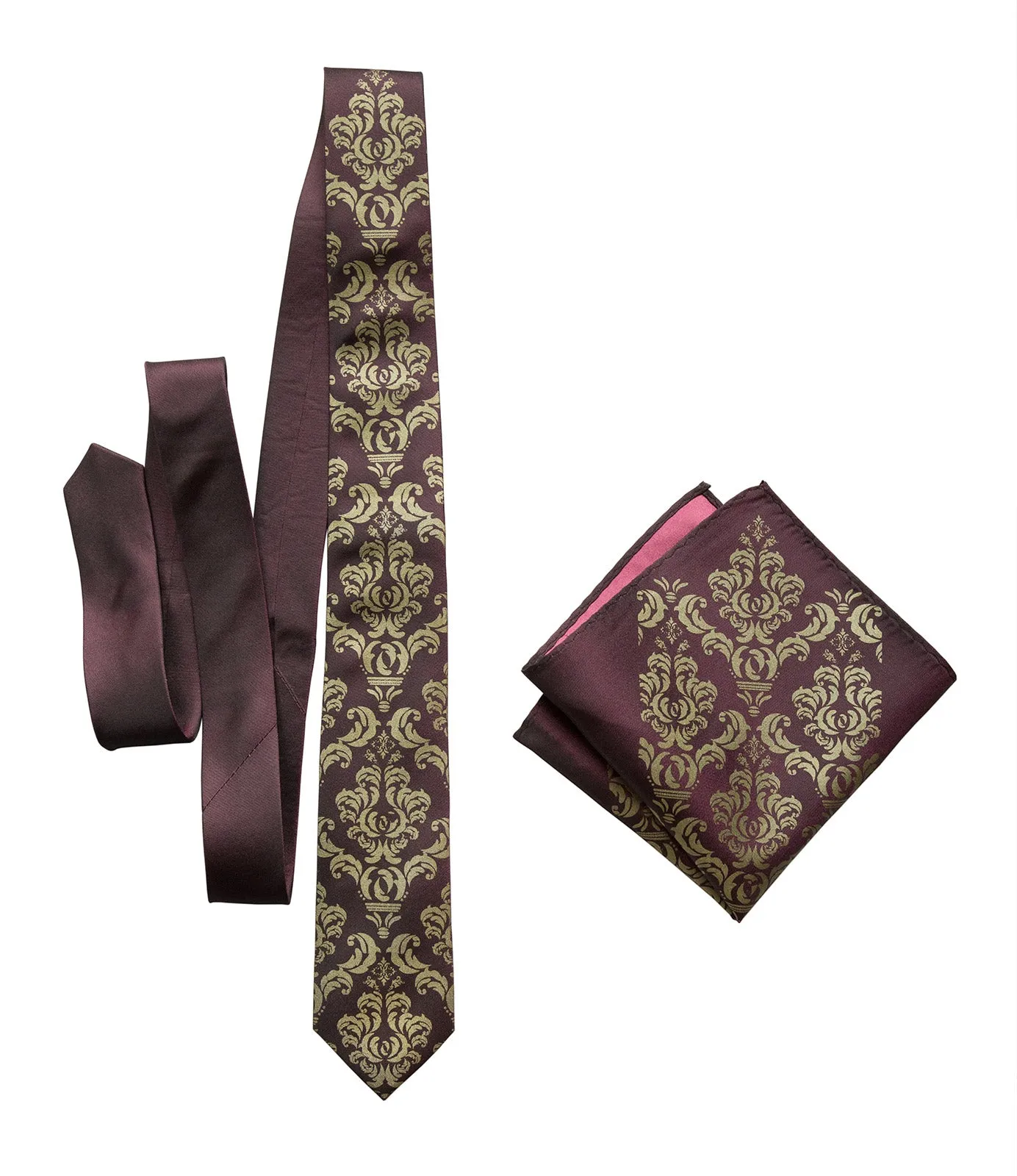 Damask Print Silk Necktie