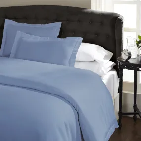 Ddecor Home 1000 Thread Count Quilt Cover Set Cotton Blend Classic Hotel Style Queen Blue Fog