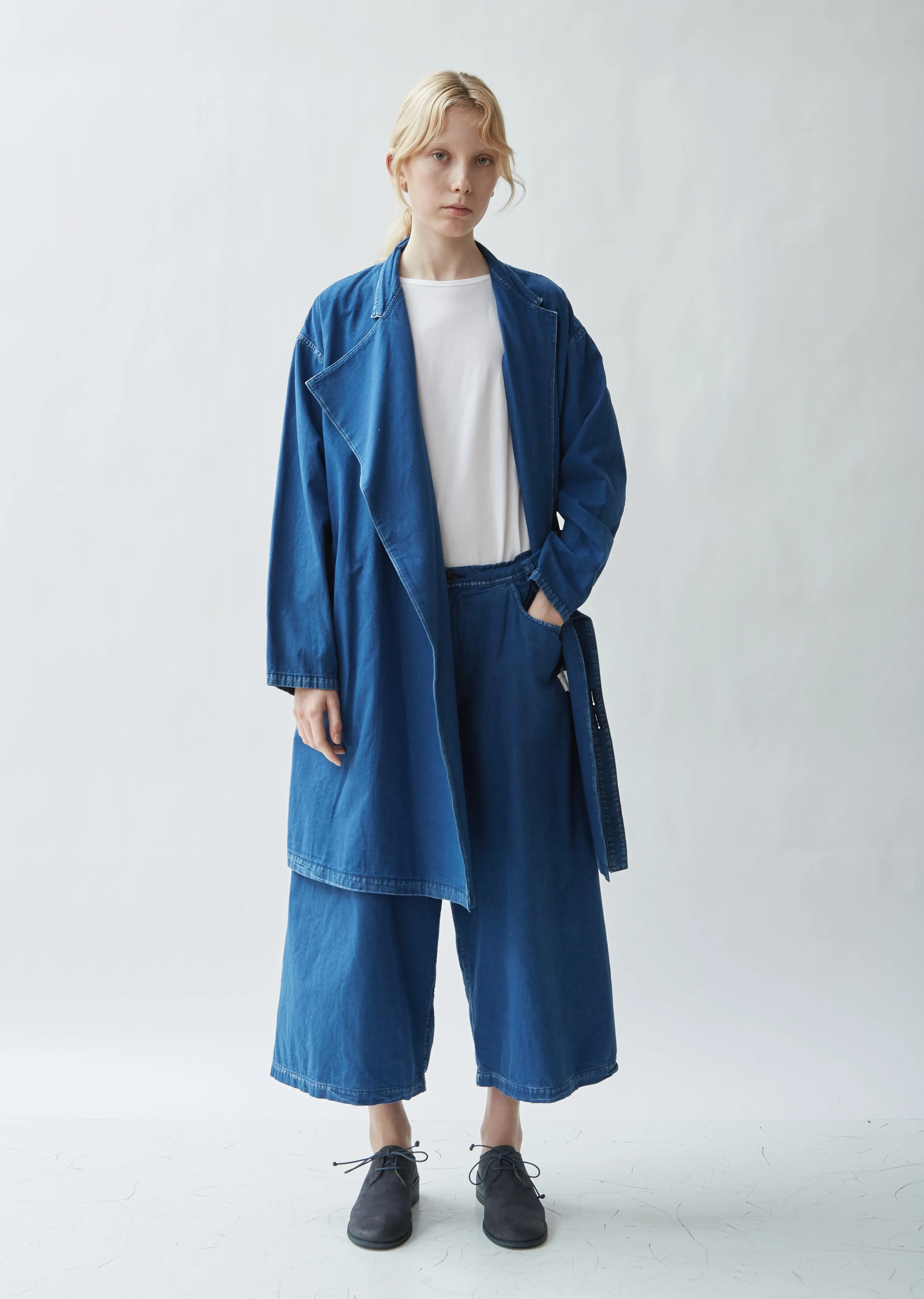 Denim Asymmetrical Box Pocket Coat