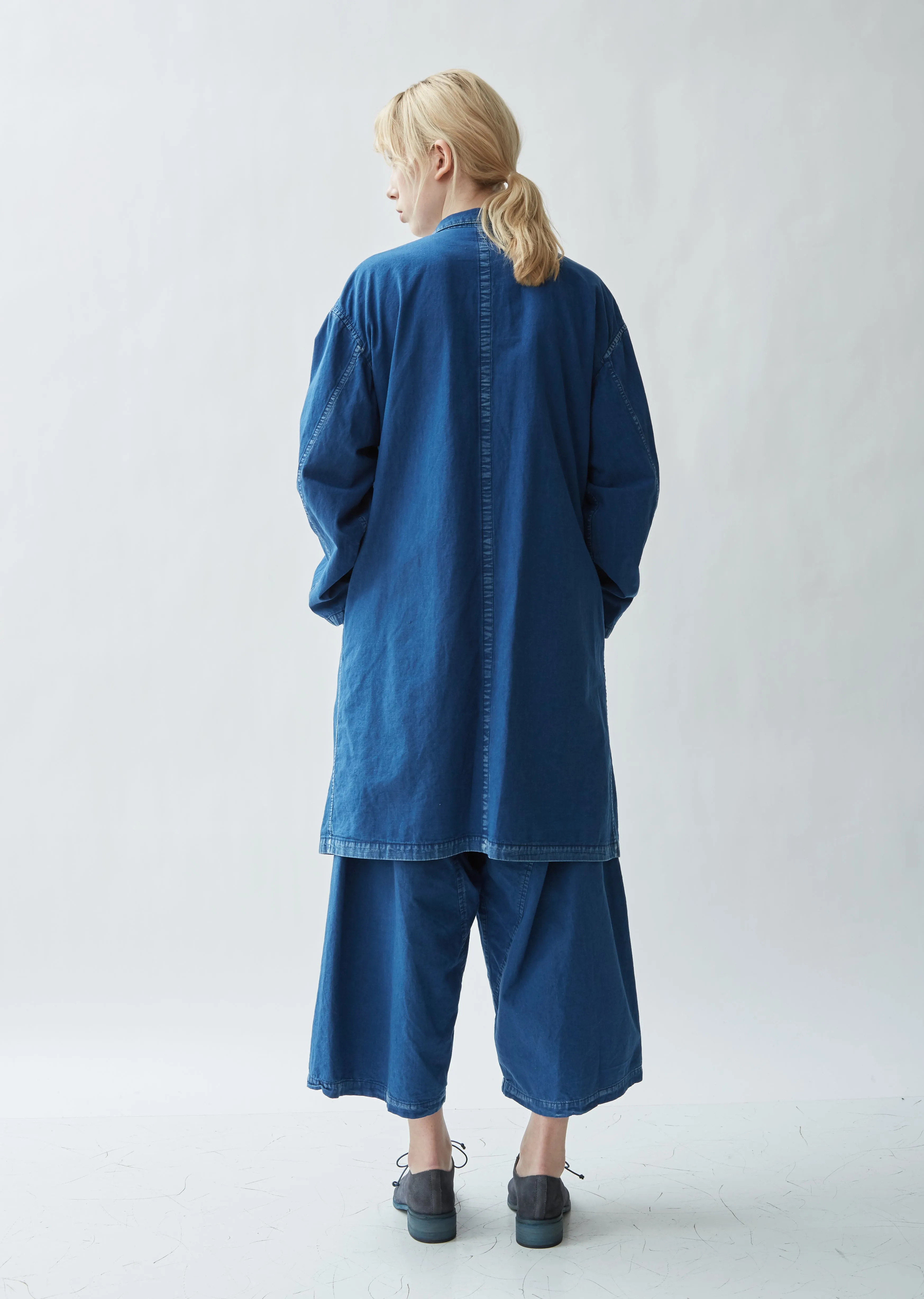 Denim Asymmetrical Box Pocket Coat