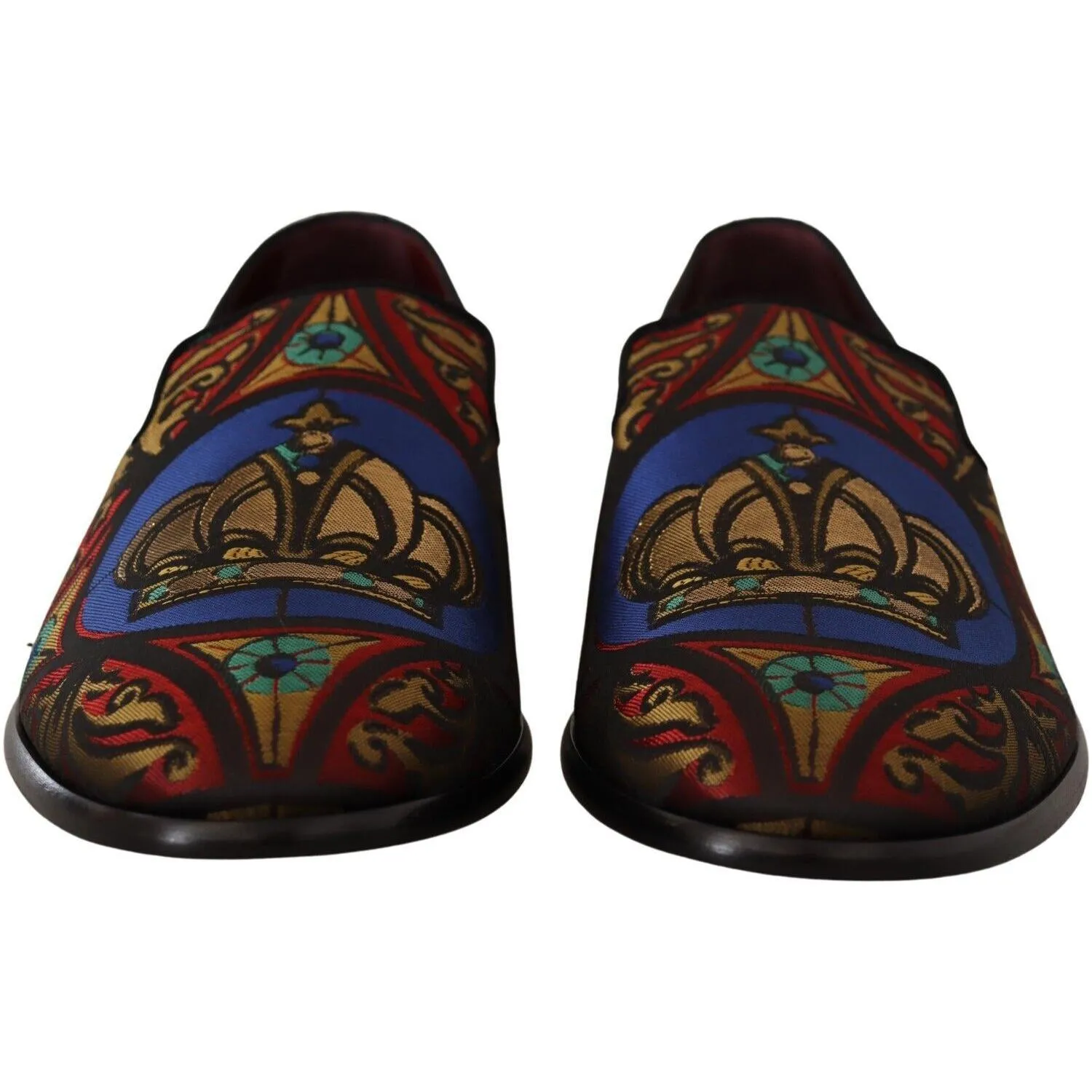 Dolce & Gabbana Multicolor Jacquard Slide-On Loafer Slippers