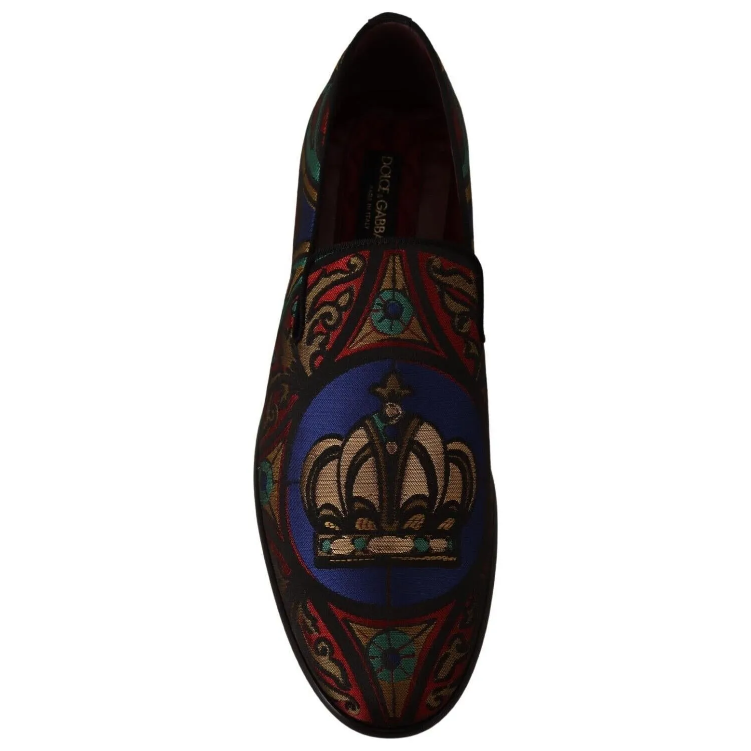 Dolce & Gabbana Multicolor Jacquard Slide-On Loafer Slippers