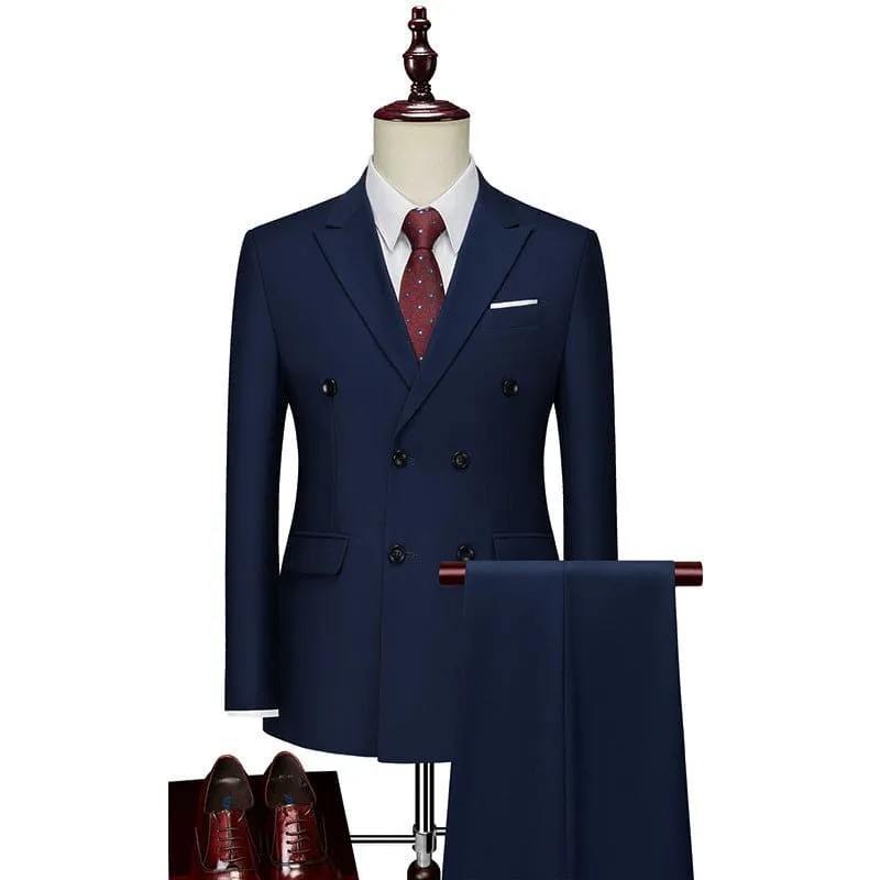 Double Breasted Suit for Men’s Business Casual Style In Many Colours