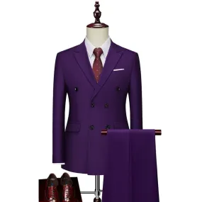 Double Breasted Suit for Men’s Business Casual Style In Many Colours