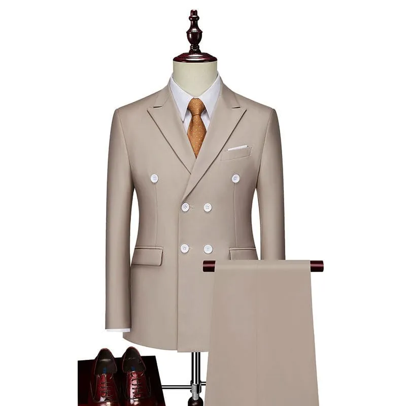 Double Breasted Suit for Men’s Business Casual Style In Many Colours