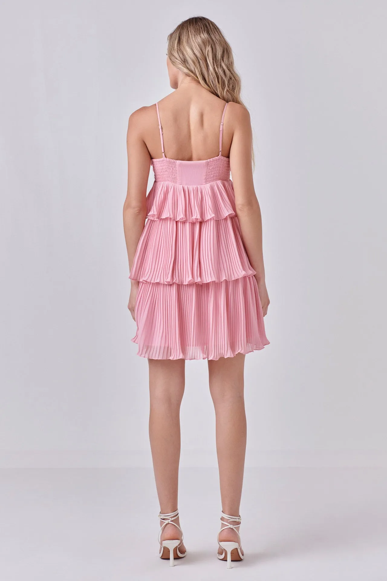 Endless Rose - Chiffon Pleated Corset Mini Dress