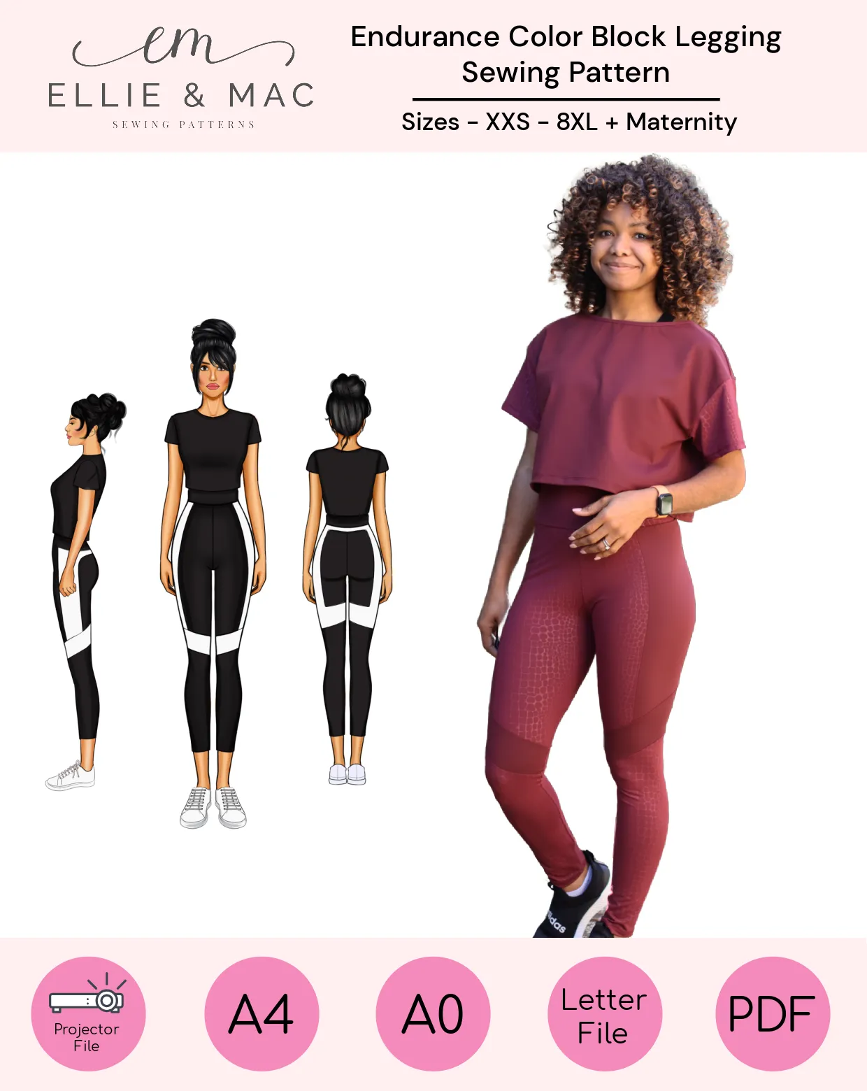 Endurance Color Block Leggings Pattern