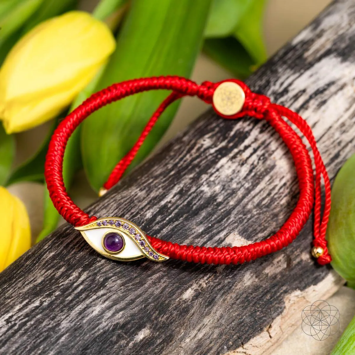 Eye of Spiritual Protection - Four-Strand Red String Bracelet