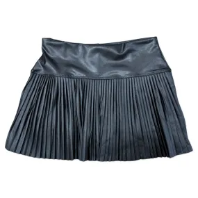 FBZ Black Pleather Pleated Skort