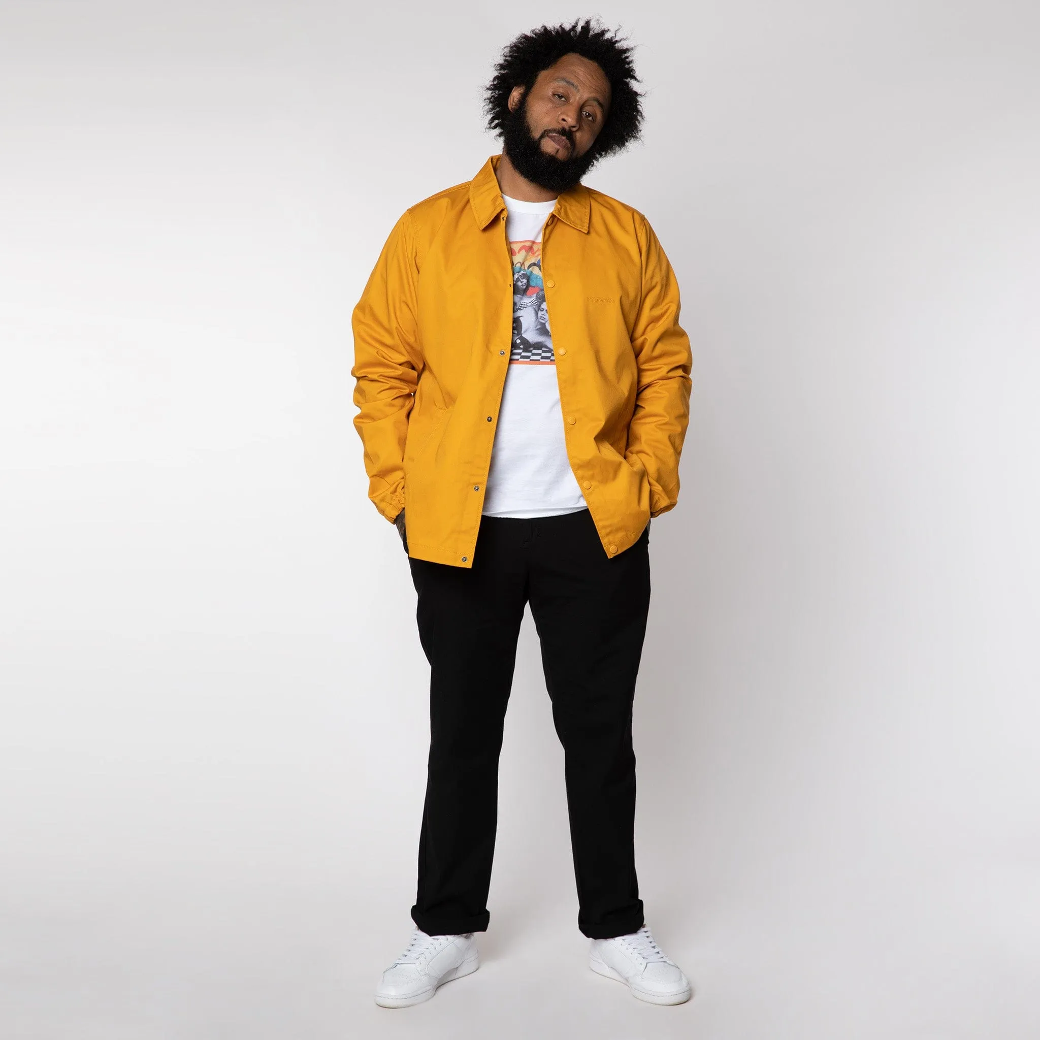 Fitted Coach Jacket Mustard Yellow