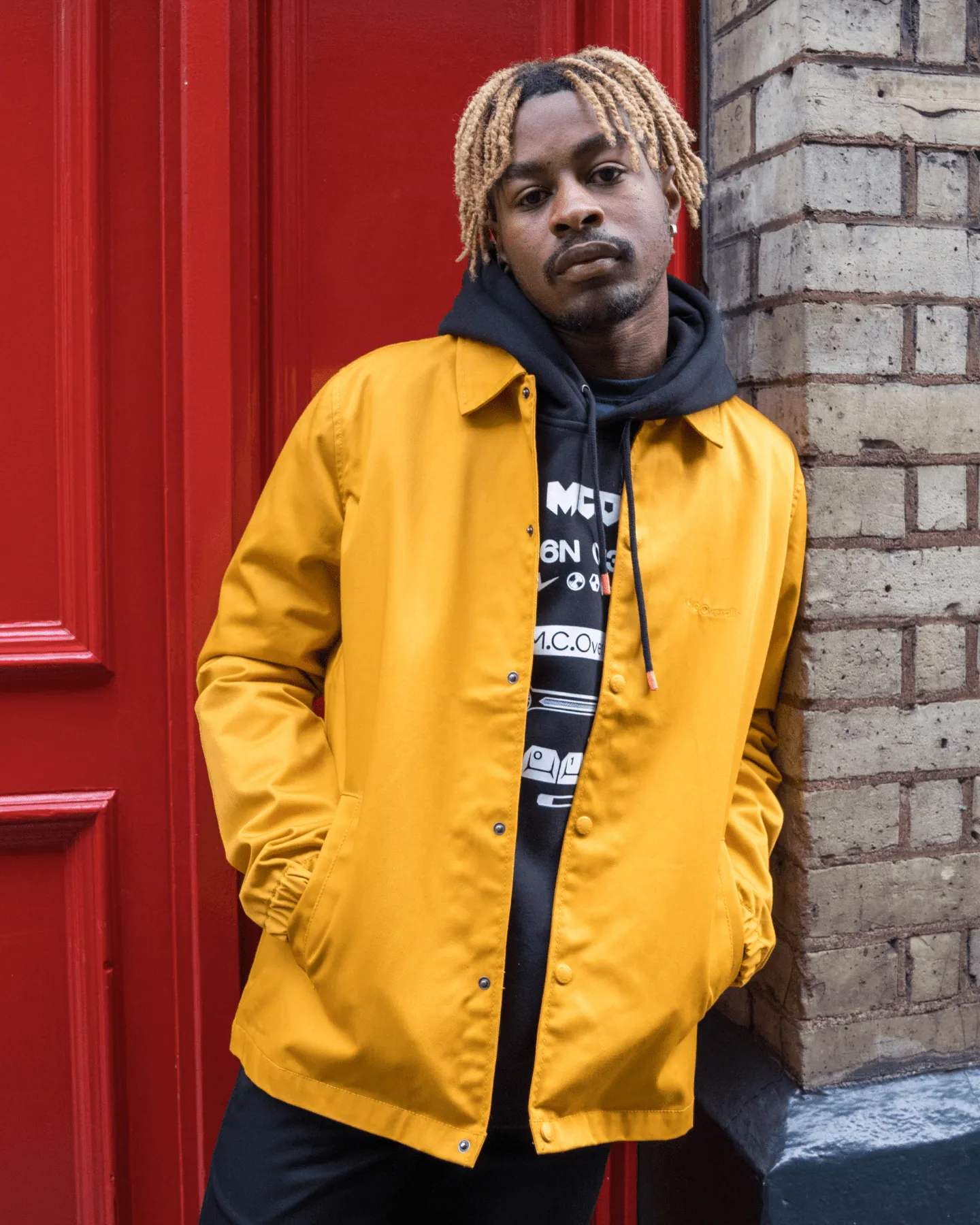 Fitted Coach Jacket Mustard Yellow