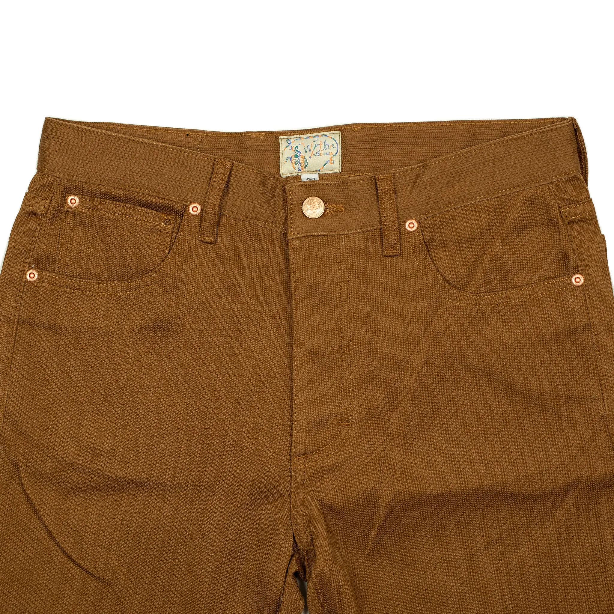 Five pocket pants in Bay Brown Japanese bedford cord (restock)