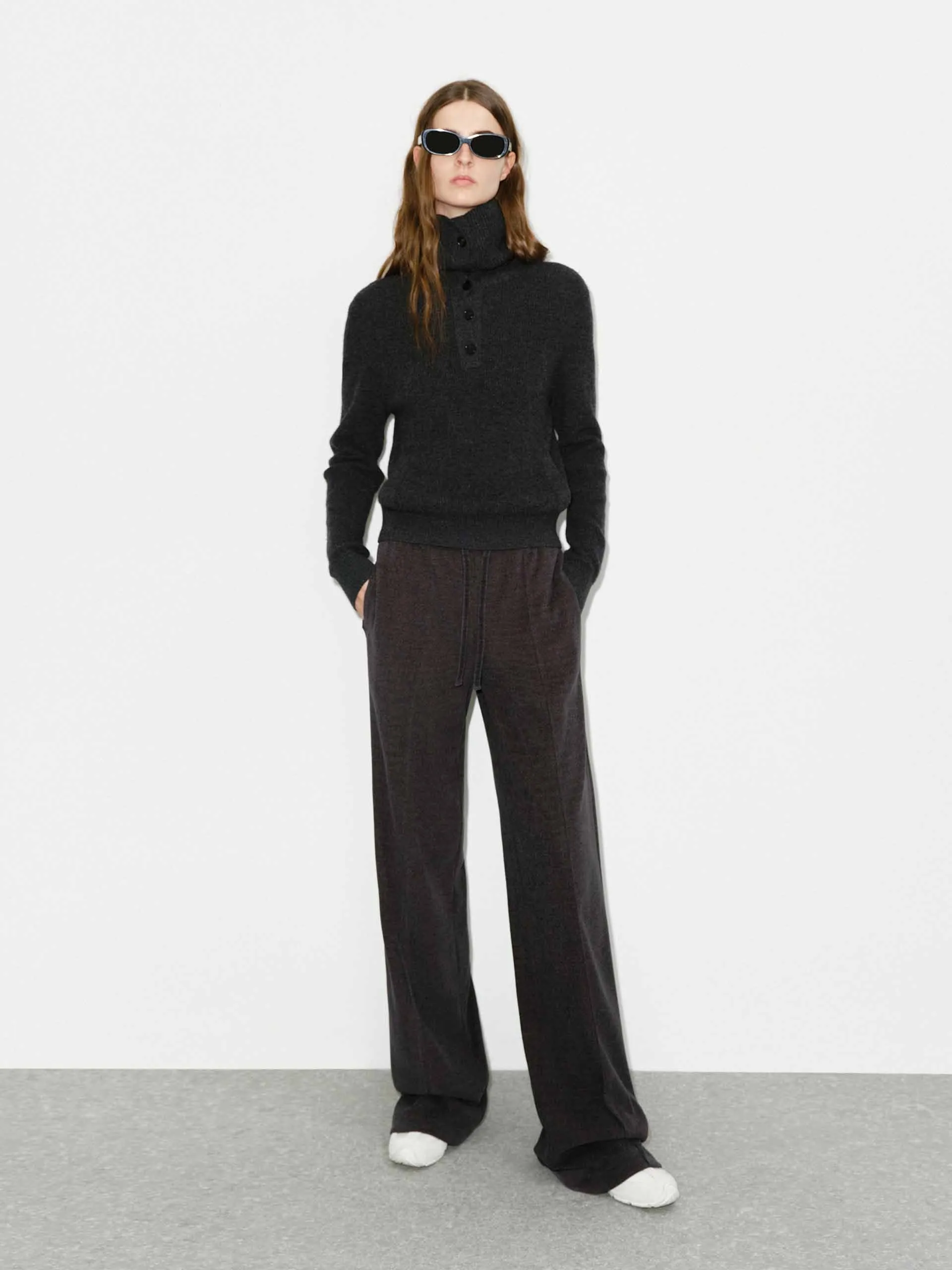 Front Seams Corduroy Pants