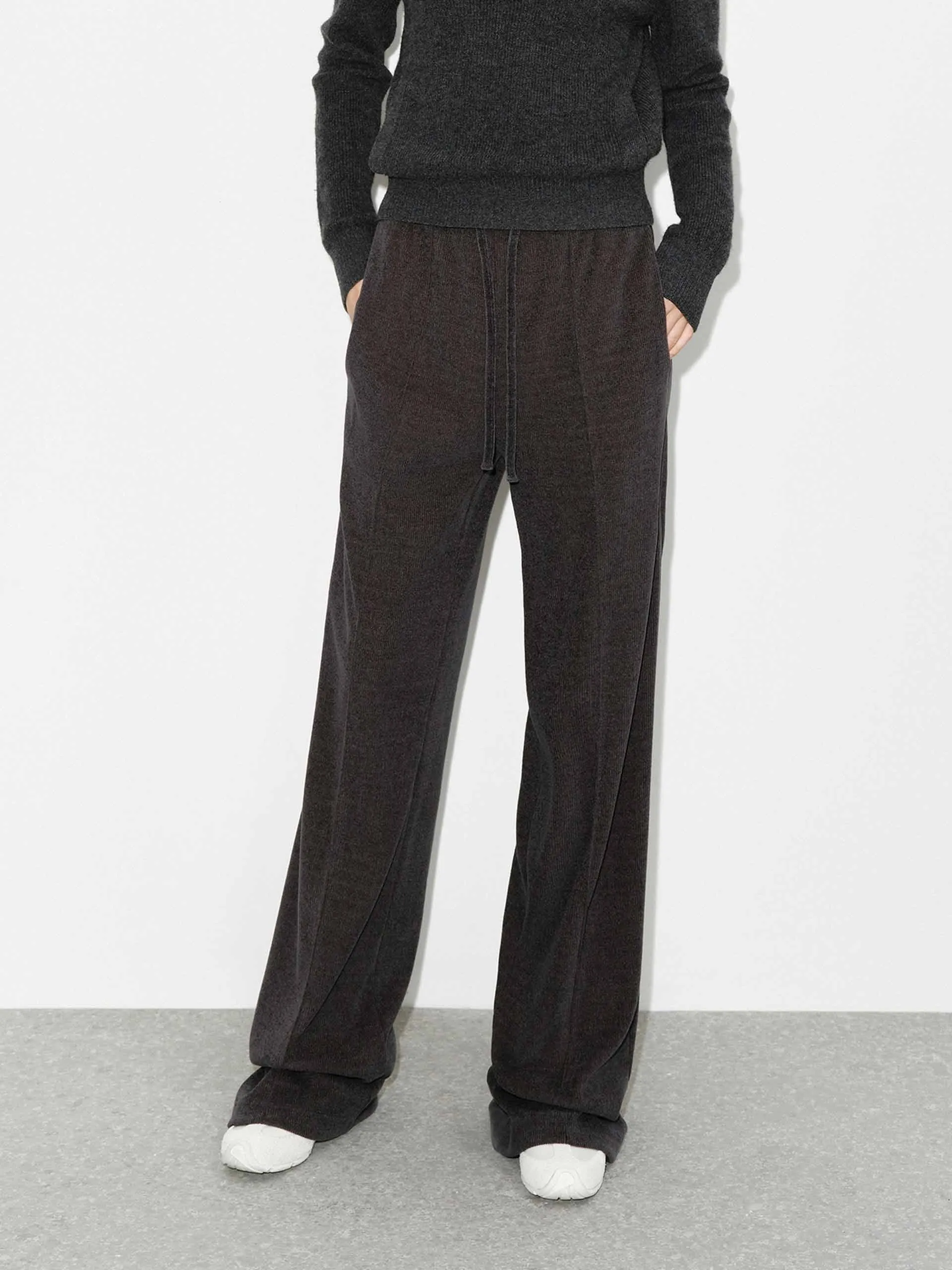 Front Seams Corduroy Pants