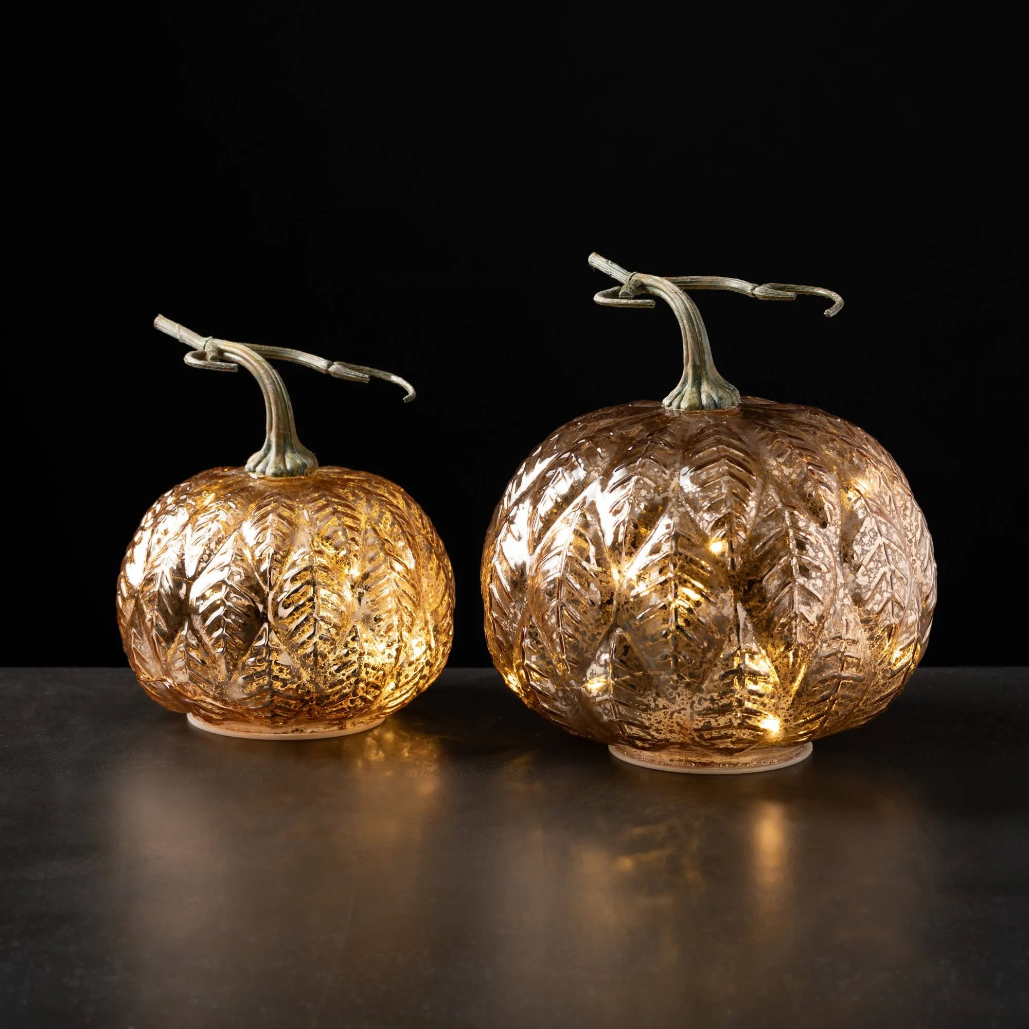 Gold Leaf Pattern Pumpkin Set