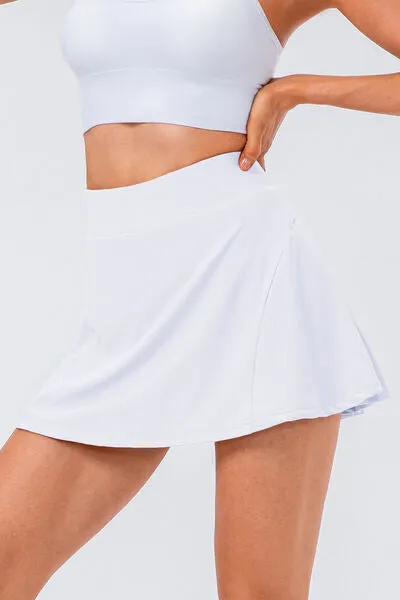 High Waist Pleated Active Skirt