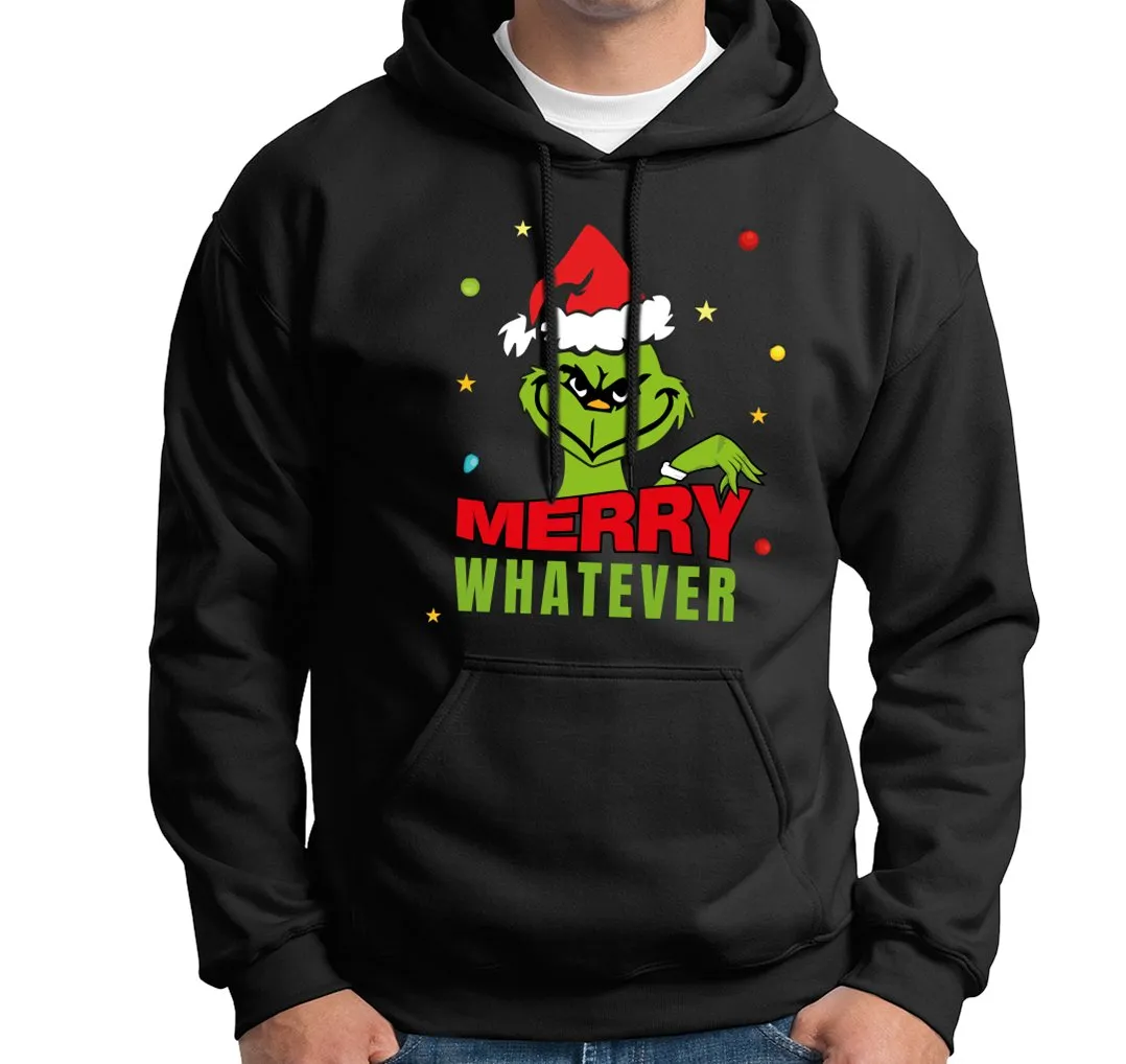 Hoodie - Grinch - Merry whatever (Gesicht & Hand)