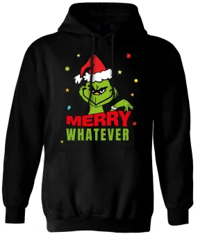 Hoodie - Grinch - Merry whatever (Gesicht & Hand)