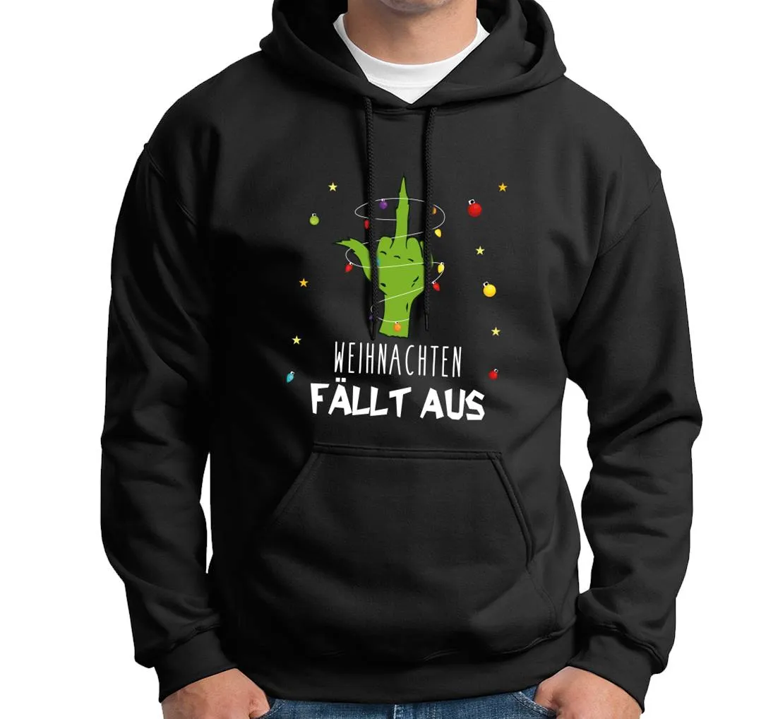 Hoodie - Grinch - Weihnachten fällt aus (Mittelfinger)