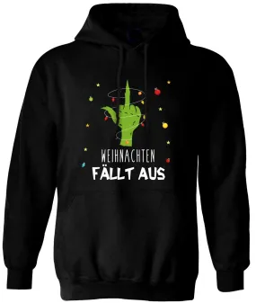 Hoodie - Grinch - Weihnachten fällt aus (Mittelfinger)