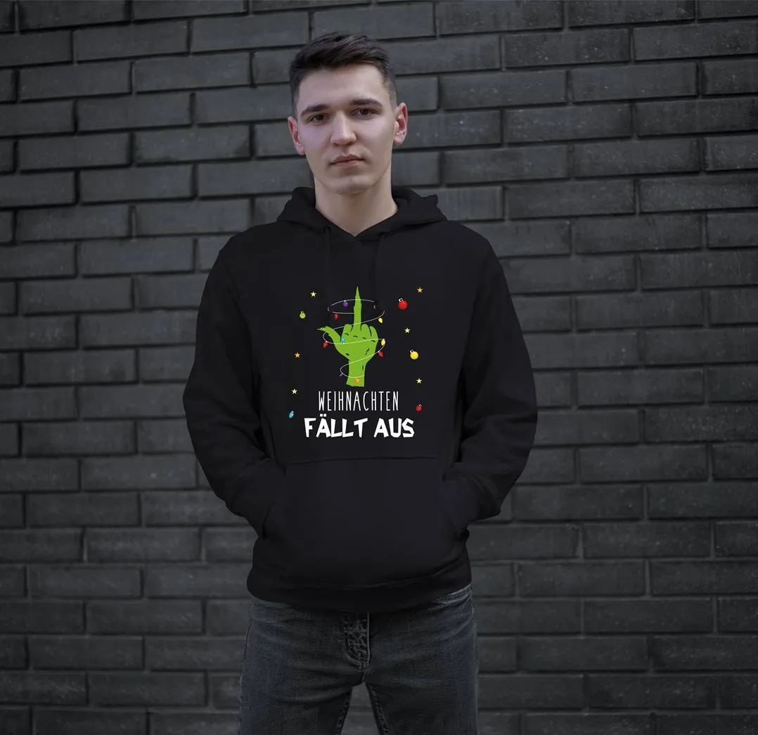 Hoodie - Grinch - Weihnachten fällt aus (Mittelfinger)