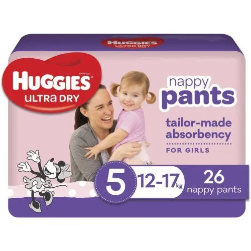 Huggies Walkers Nappy Pants For Girls 12-17kg 26