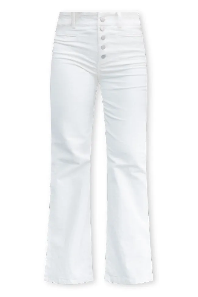 I Can't Forget Cream Button Fly Corduroy Pants Cream