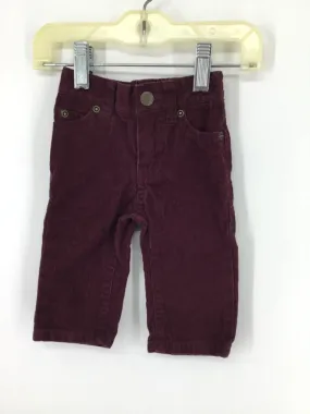 Janie and Jack Child Size 3-6 Months Burgundy Solid Pants - boys