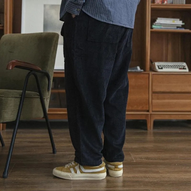 Japanese Retro Loose Fit Corduroy Pants