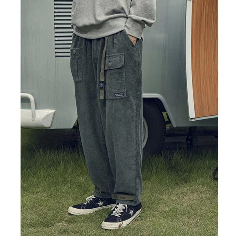 Japanese Retro Loose Fit Corduroy Pants