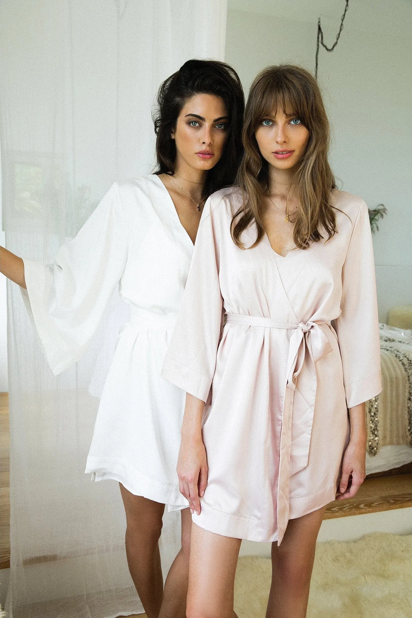 Jasmine Short Robe - Blush