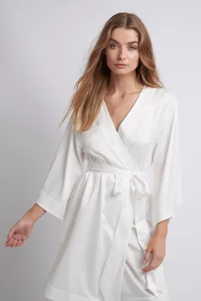 Jasmine Short Robe - White