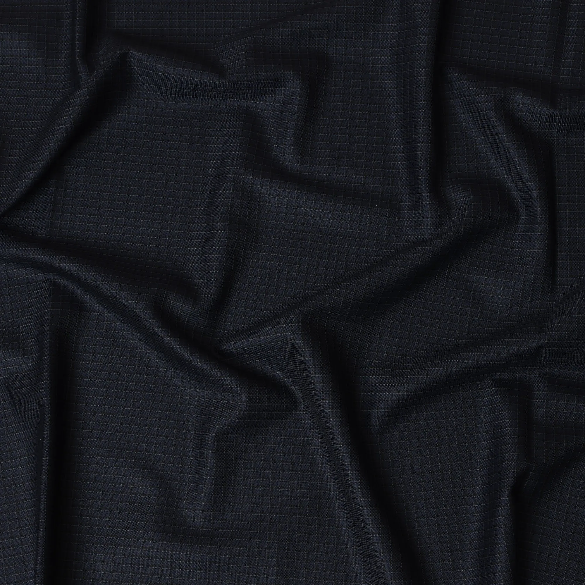 Jet Black SCABAL Super 120's All Wool Suiting Fabric, 3.65 Meters, 150 cm Width-D20712