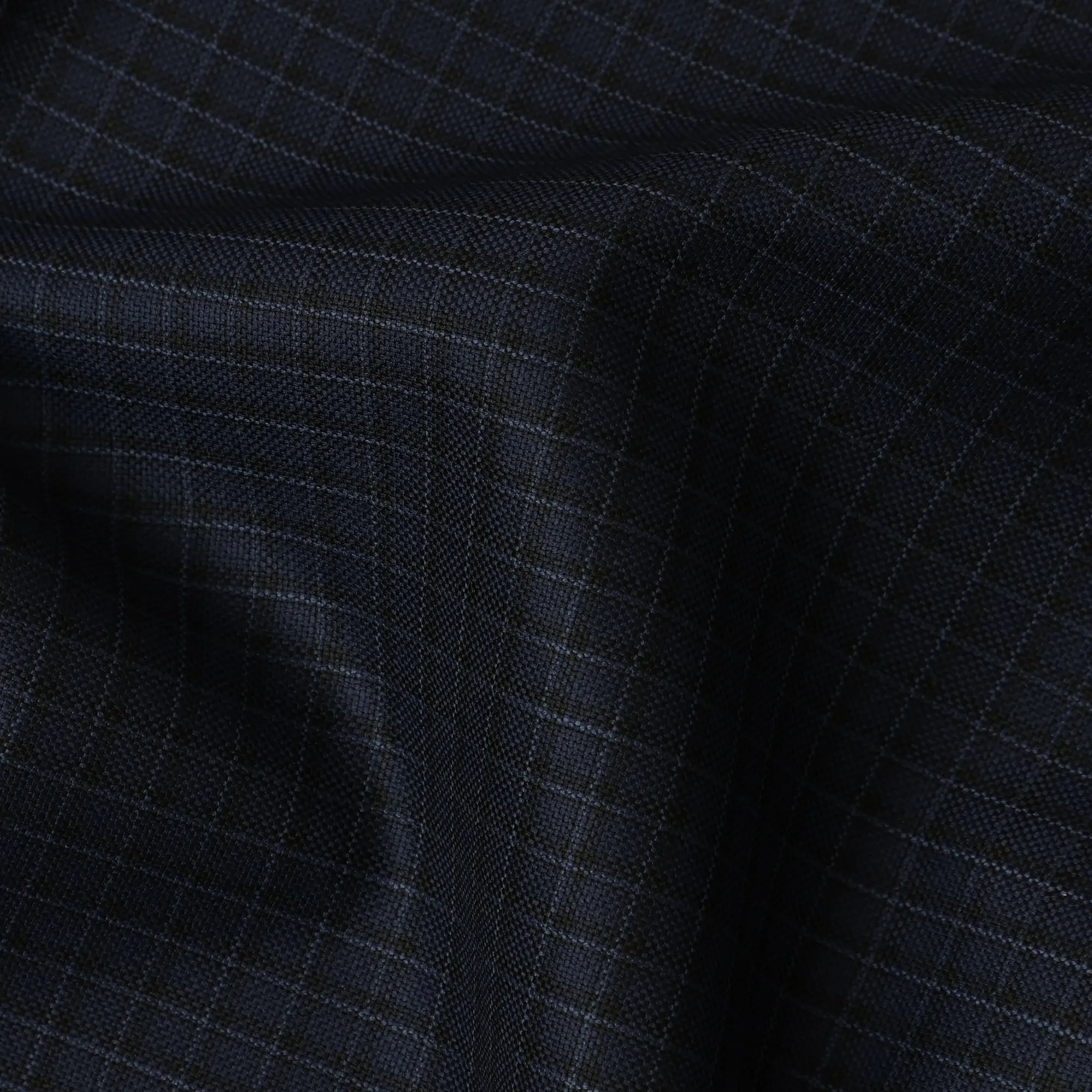 Jet Black SCABAL Super 120's All Wool Suiting Fabric, 3.65 Meters, 150 cm Width-D20712