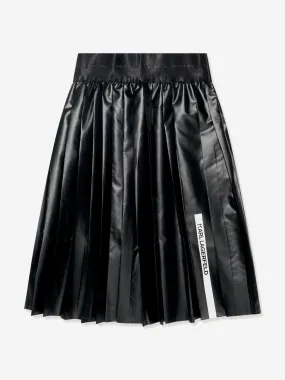 Karl Lagerfeld Girls Pleated Midi Skirt in Black