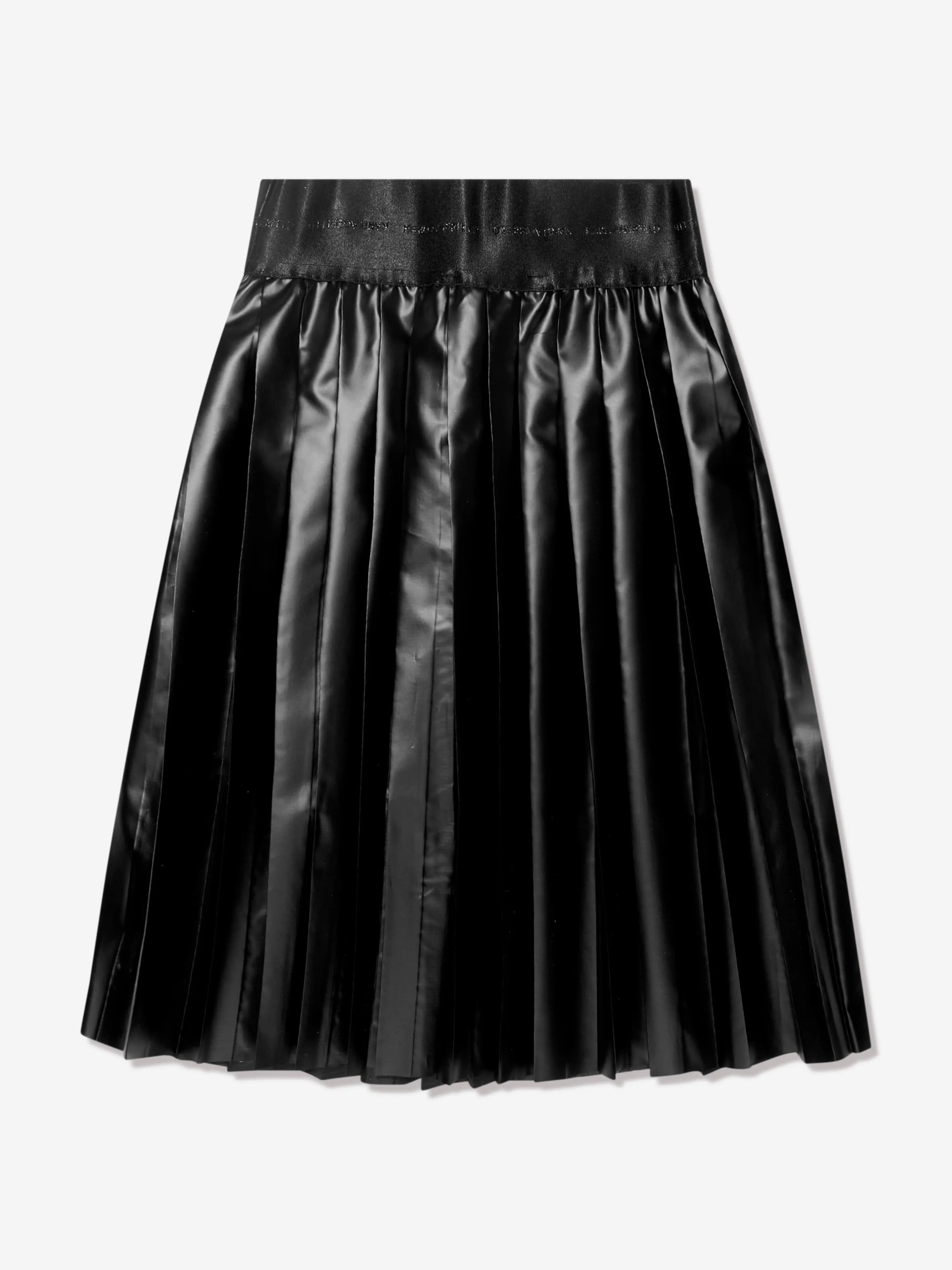 Karl Lagerfeld Girls Pleated Midi Skirt in Black