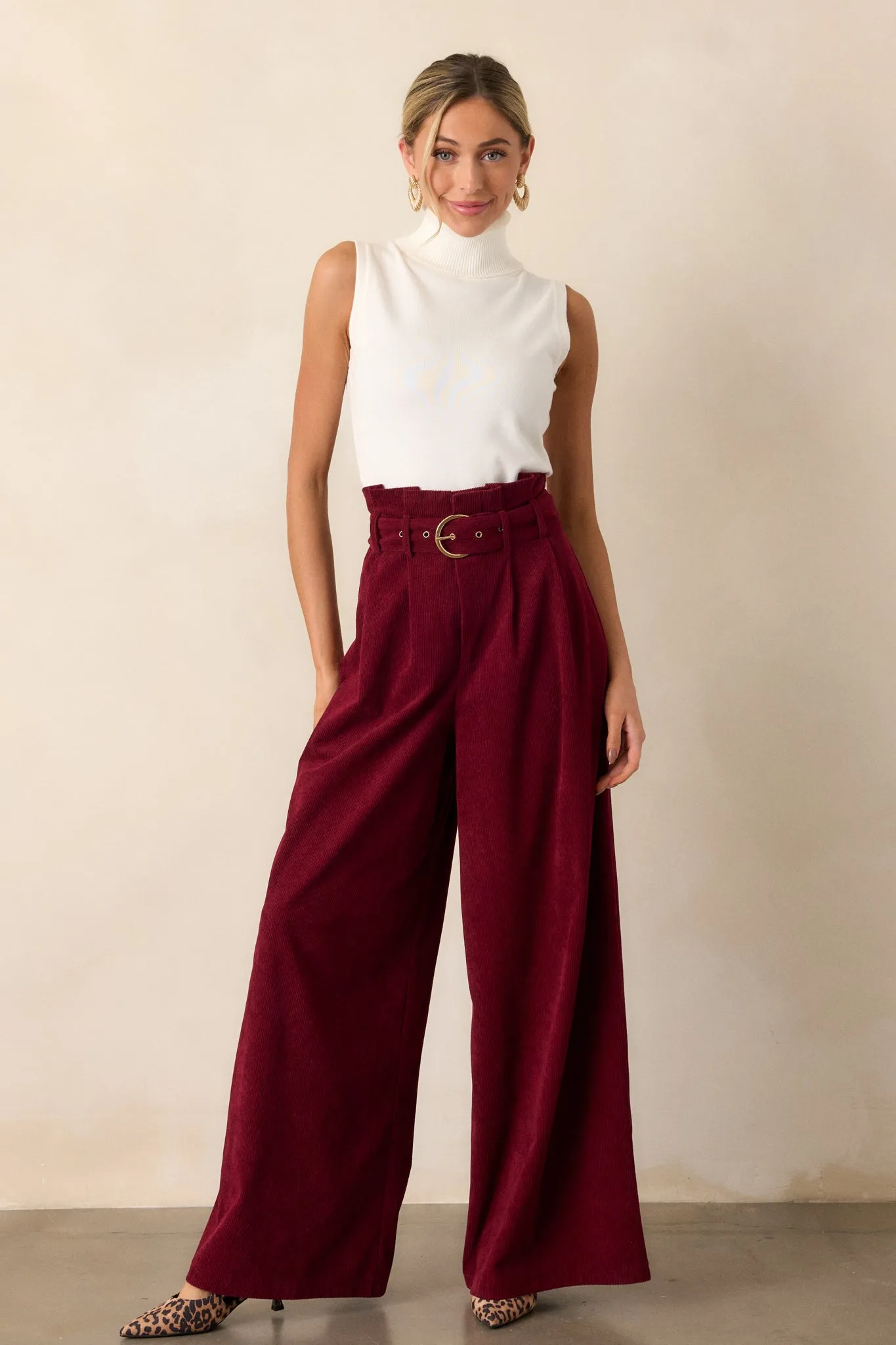 Keeping It Classy Burgundy Corduroy Pants