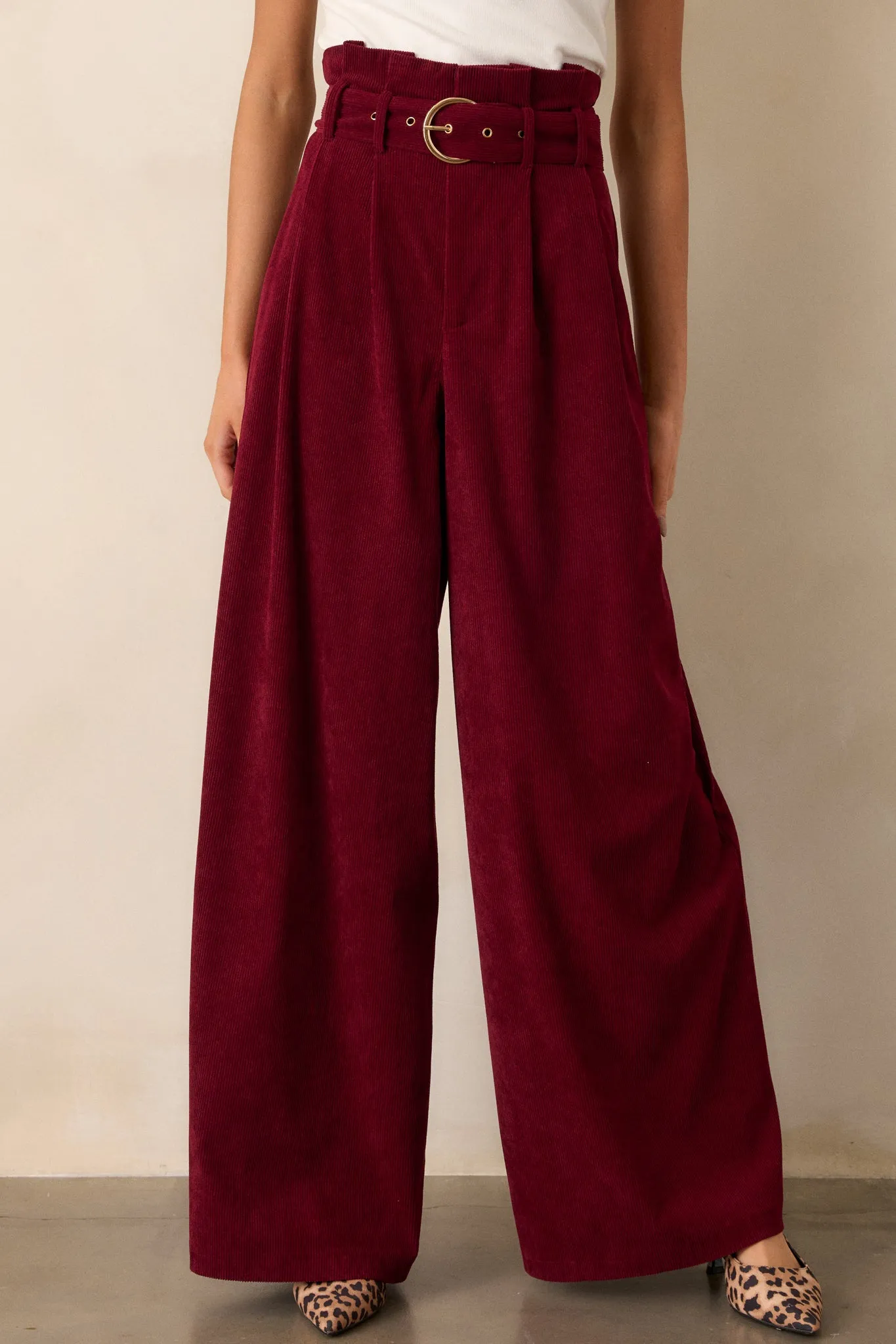 Keeping It Classy Burgundy Corduroy Pants