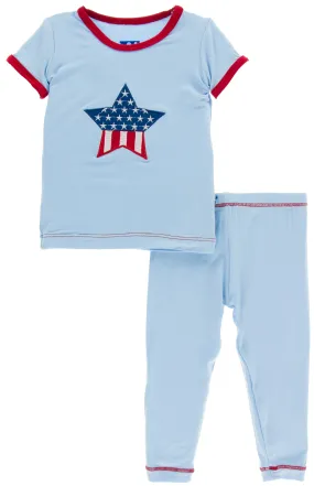 KicKee Pants Applique Pajama Set - Pond Stars & Stripes