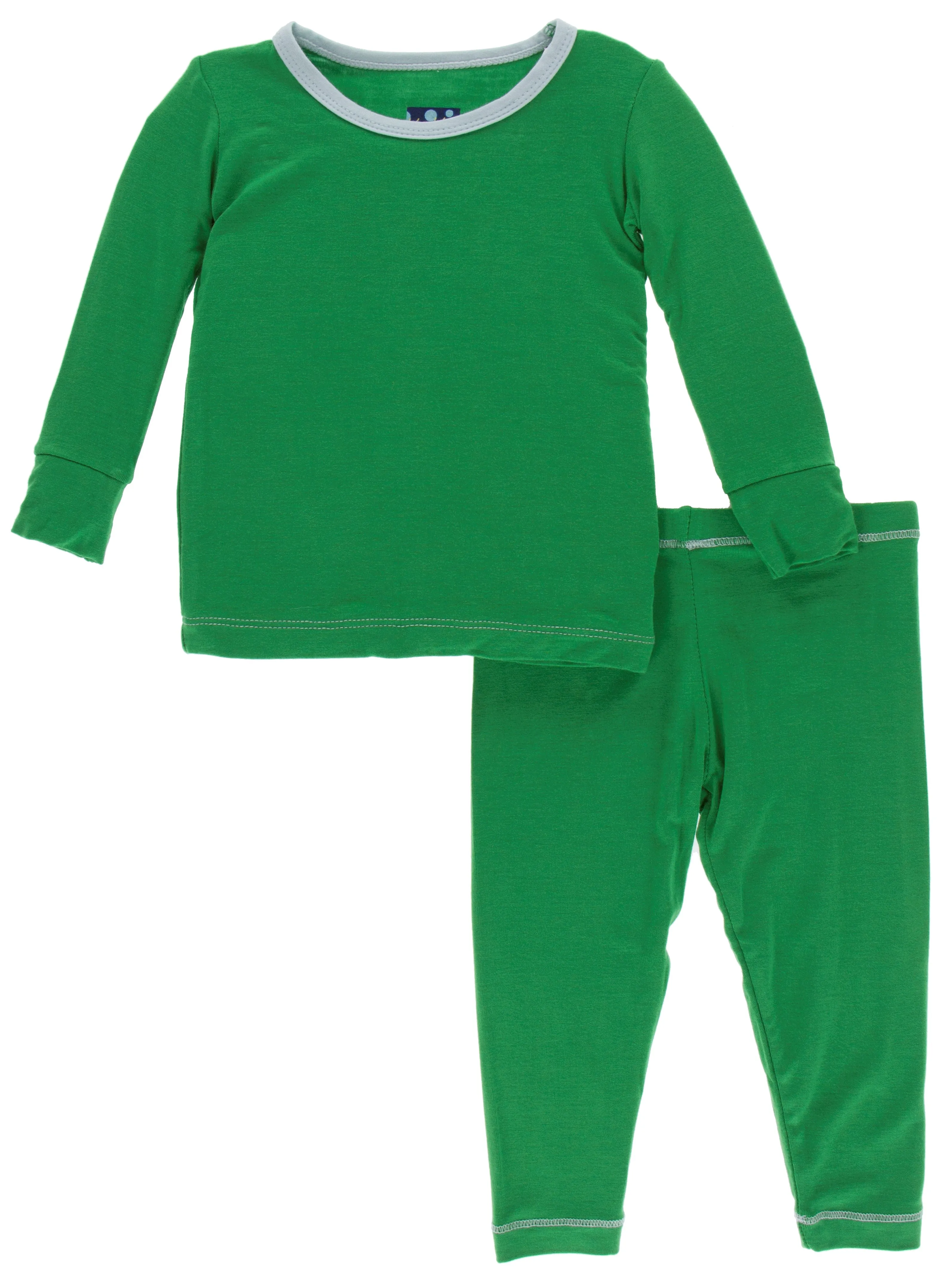 KicKee Pants Solid Fern with Spring Sky L/S Pajama Set with Pants