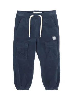 Kids Boy's Plain Corduroy Joggers,Navy