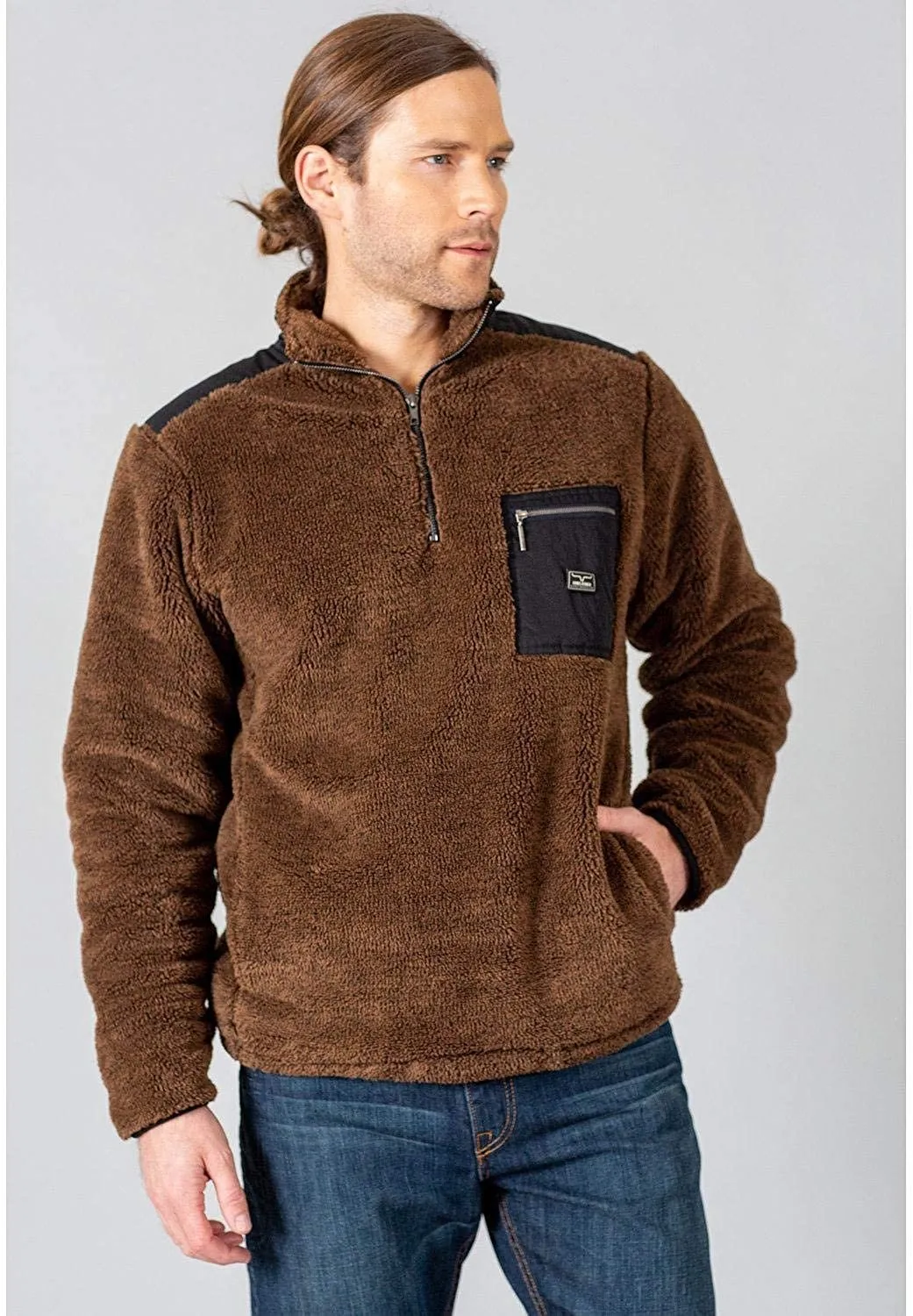 Kimes Ranch Men's Whiskey Fleece 1/4 Zip Pullover