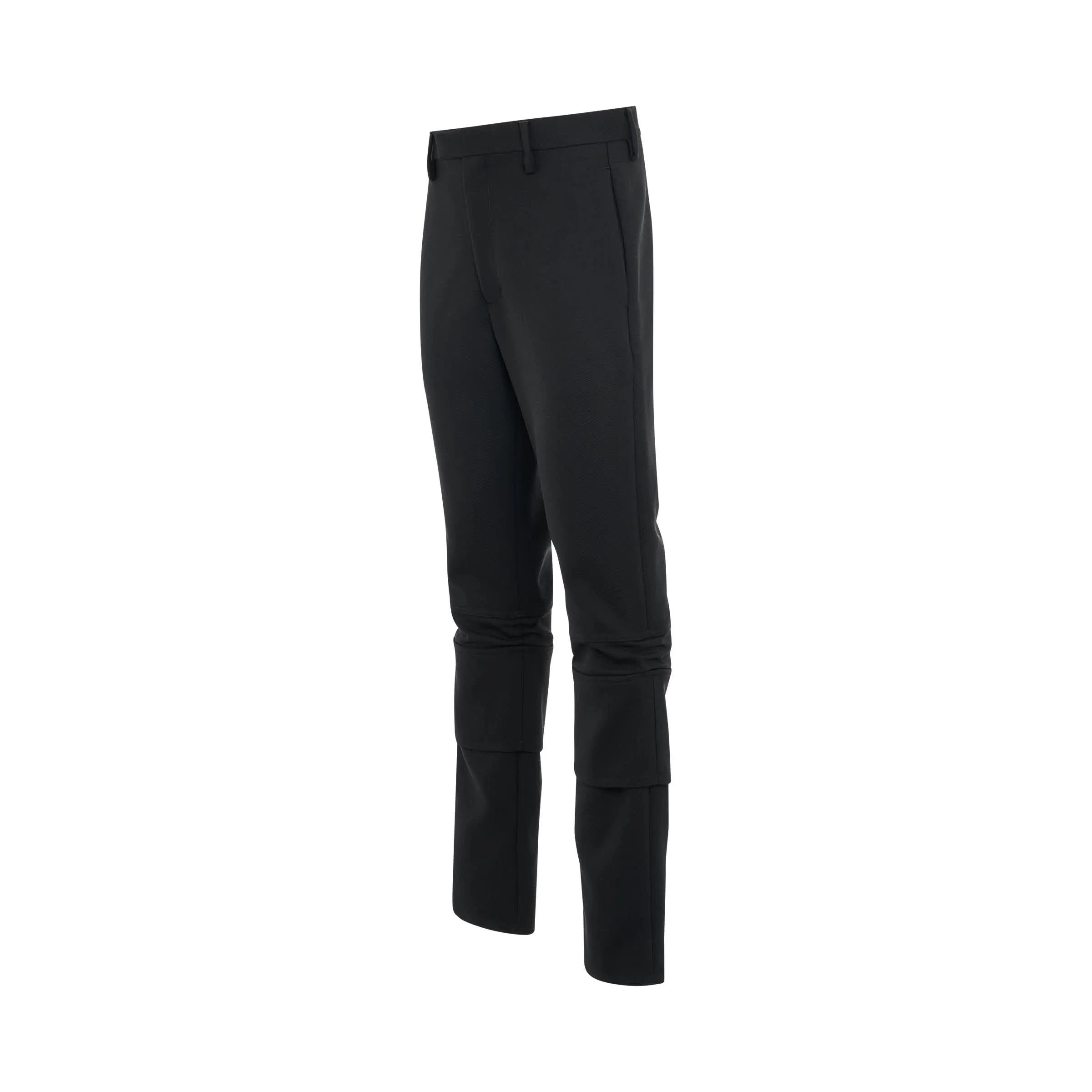 Knee Detail Slim Pants in Black