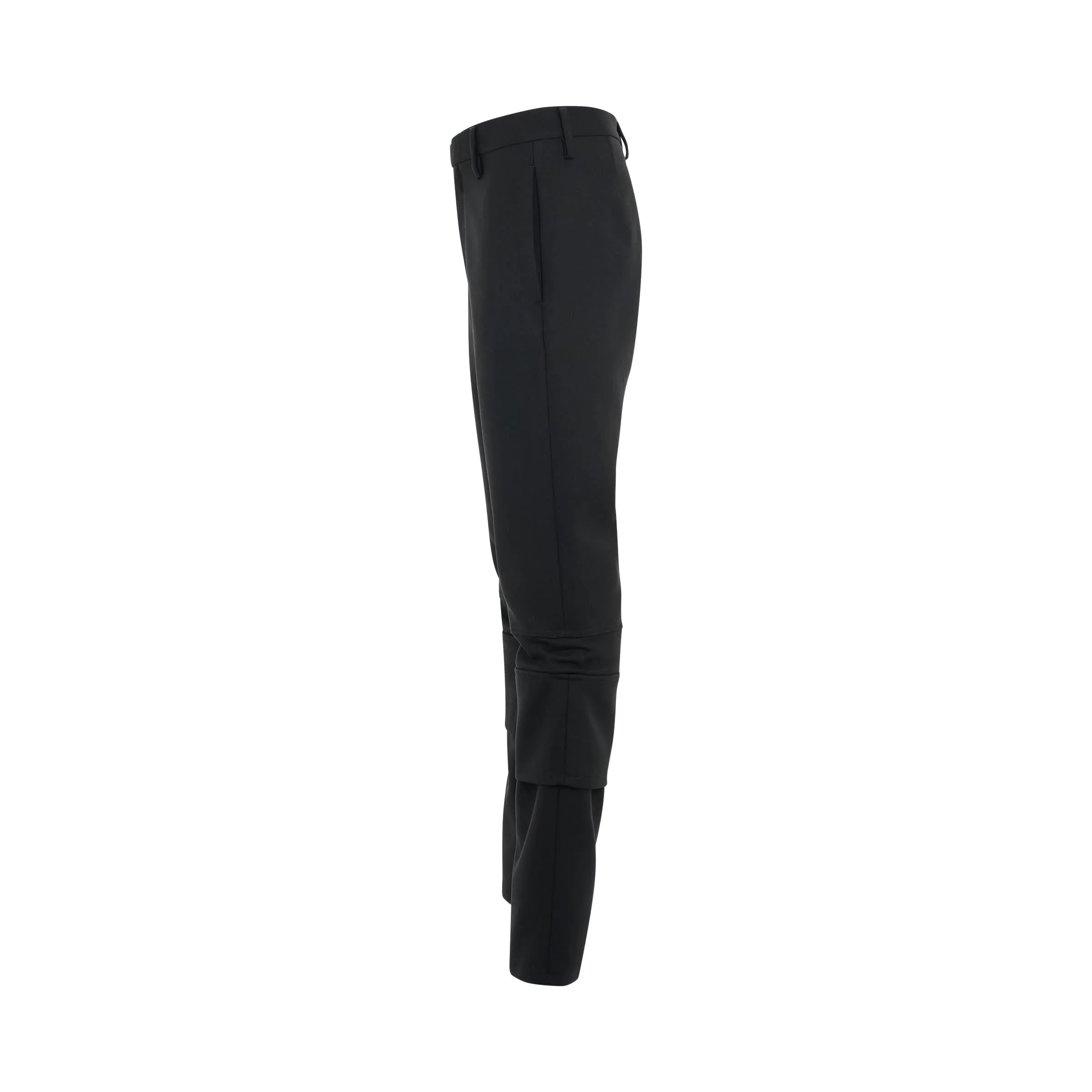 Knee Detail Slim Pants in Black