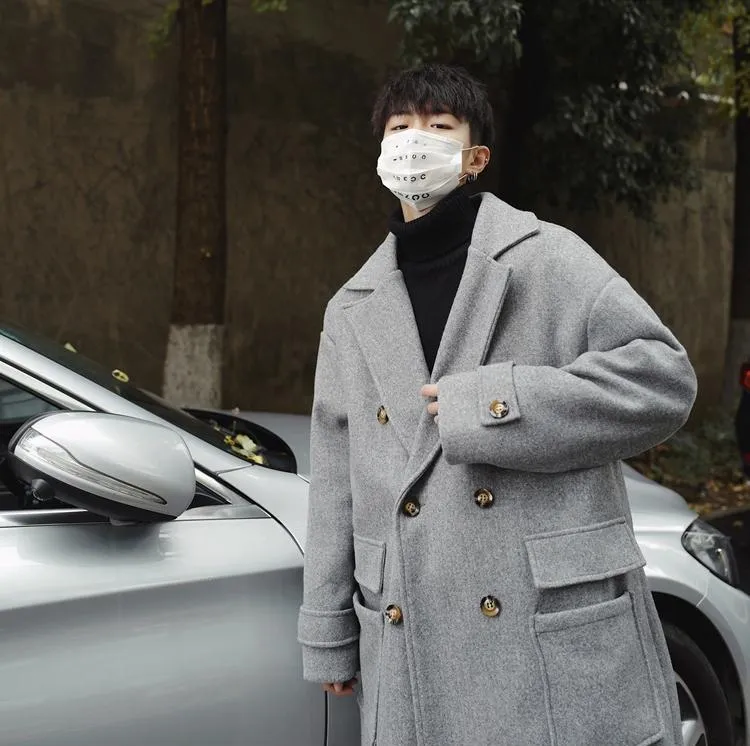 [Korean Style] Chelsea Woolen Double Overcoat