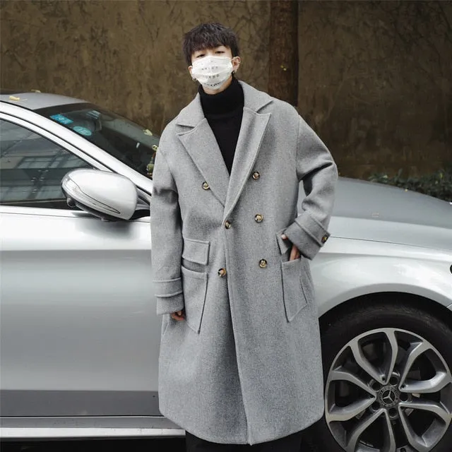 [Korean Style] Chelsea Woolen Double Overcoat