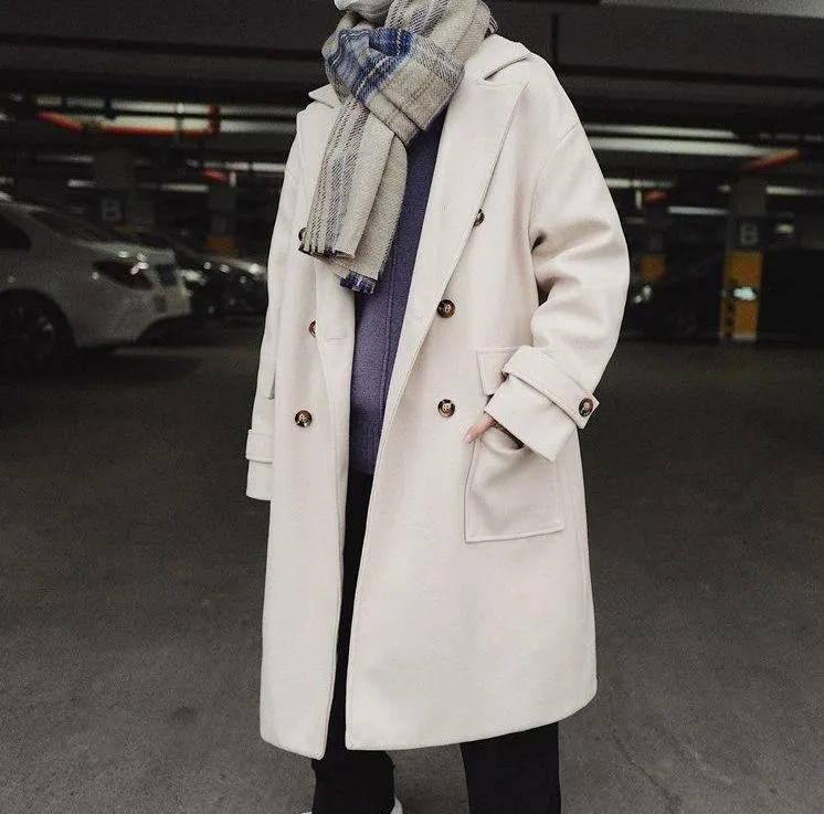 [Korean Style] Chelsea Woolen Double Overcoat