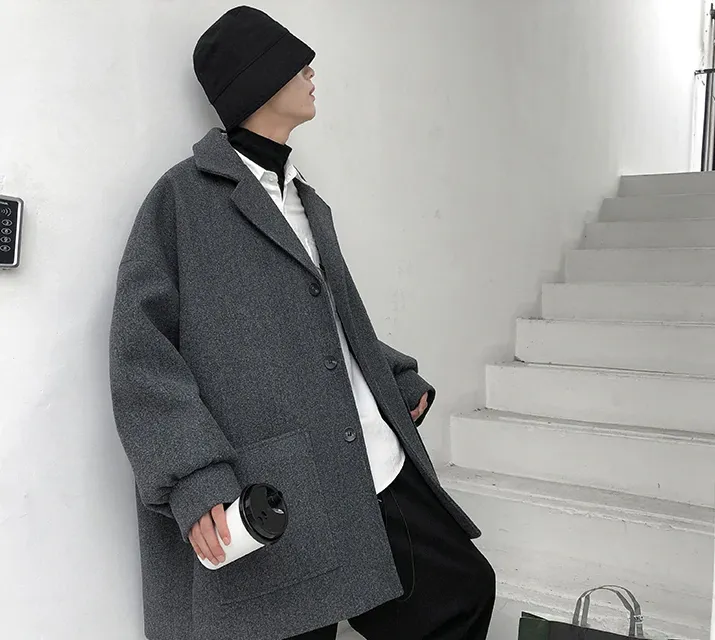 [Korean Style] Damos Casual Woolen Coats