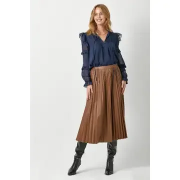 Leather Pleated Skirt