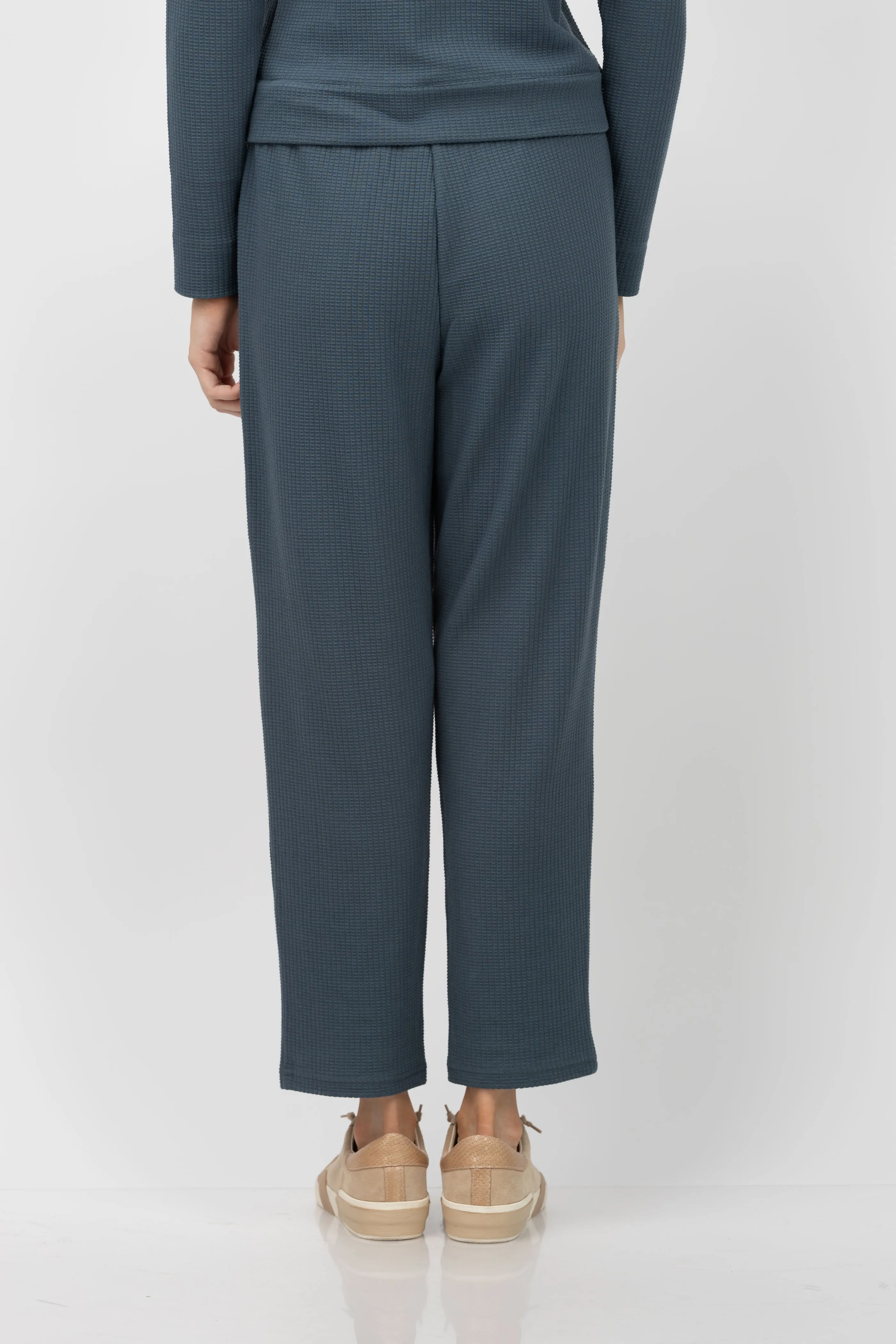 Lilla P Straight Leg Waffle Pants in Abyss